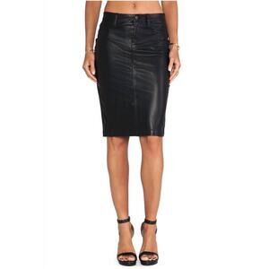 Blank NYC Skirt Size 28 NWT Faux Leather Pussycat Blck Knee Length Vegan Pencil